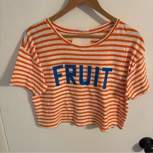 MOTHER Cropped Fruit Tee Shirt